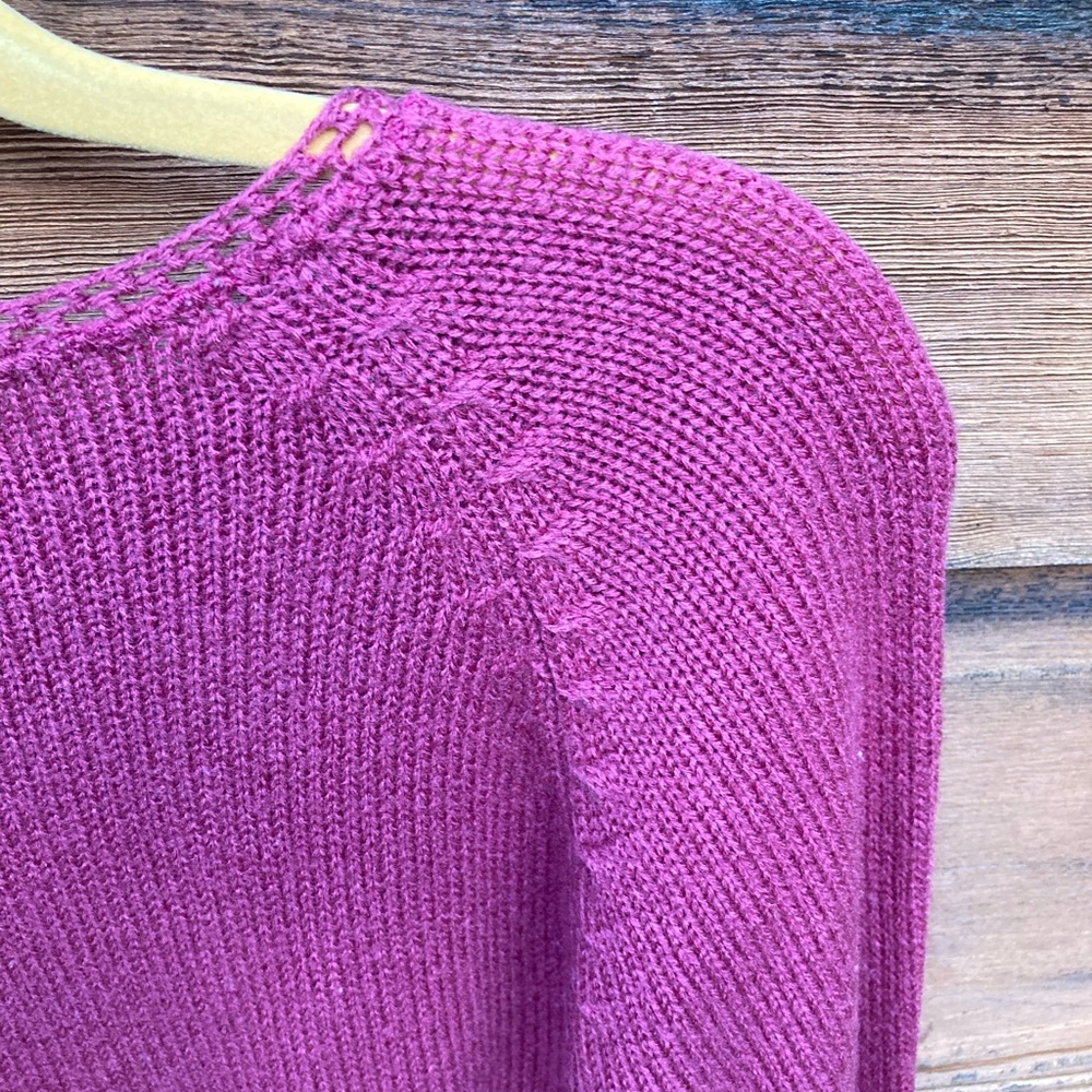 Raspberry Embroidered Vintage Gitano Sweater - image 7